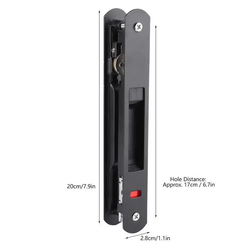Sliding Door Window Hook Lock Modern Mobile Glass Door Single Double Sided Lock Catch 20x2.8cm Home Security Concealed