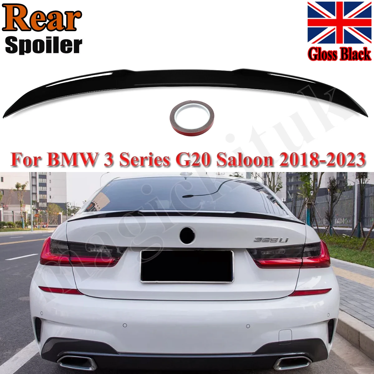 

Magickit For BMW 3 Series G20 G28&M3 G80 320i 325i 330i 2018 2019+ Ducktail Spolier Rear Trunk Lip Boot Wing Car Accessories