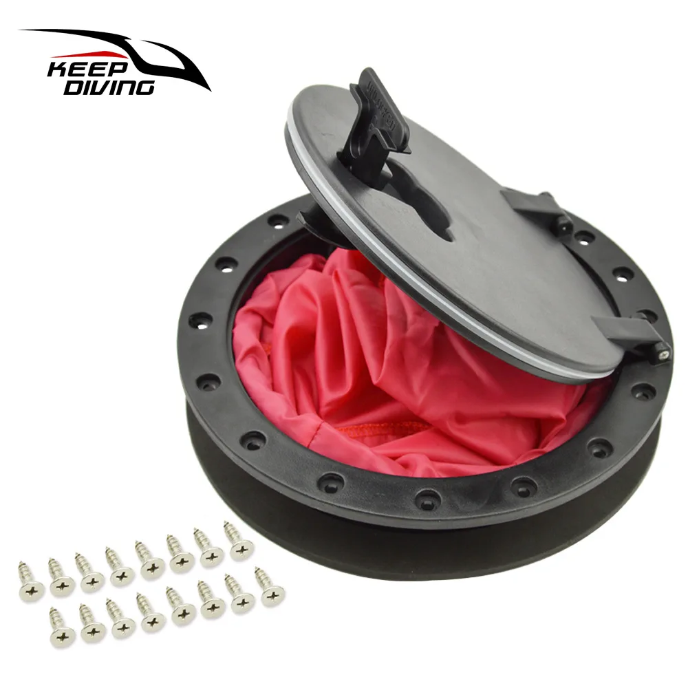 8 Inch Kayak Hatch Cover Deck Plate ABS Easy Install Accessories Hatch Cover Boat Screws Round With Red Bag