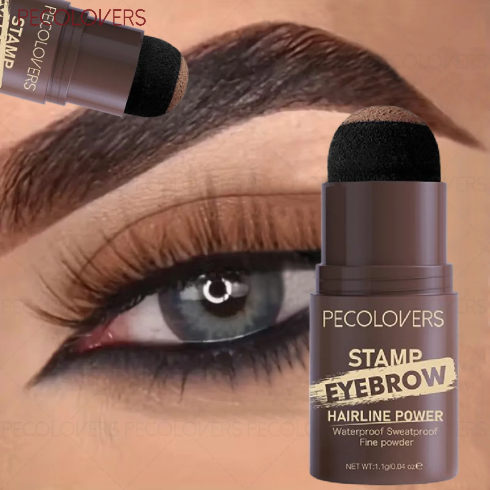 1 個のパーフェクトアイブロウパウダースティック、インスタントユニフォームシャドウ、眉毛の形を補充、またはすべての肌の色合い、毎日のハロウィーンメイクアップ