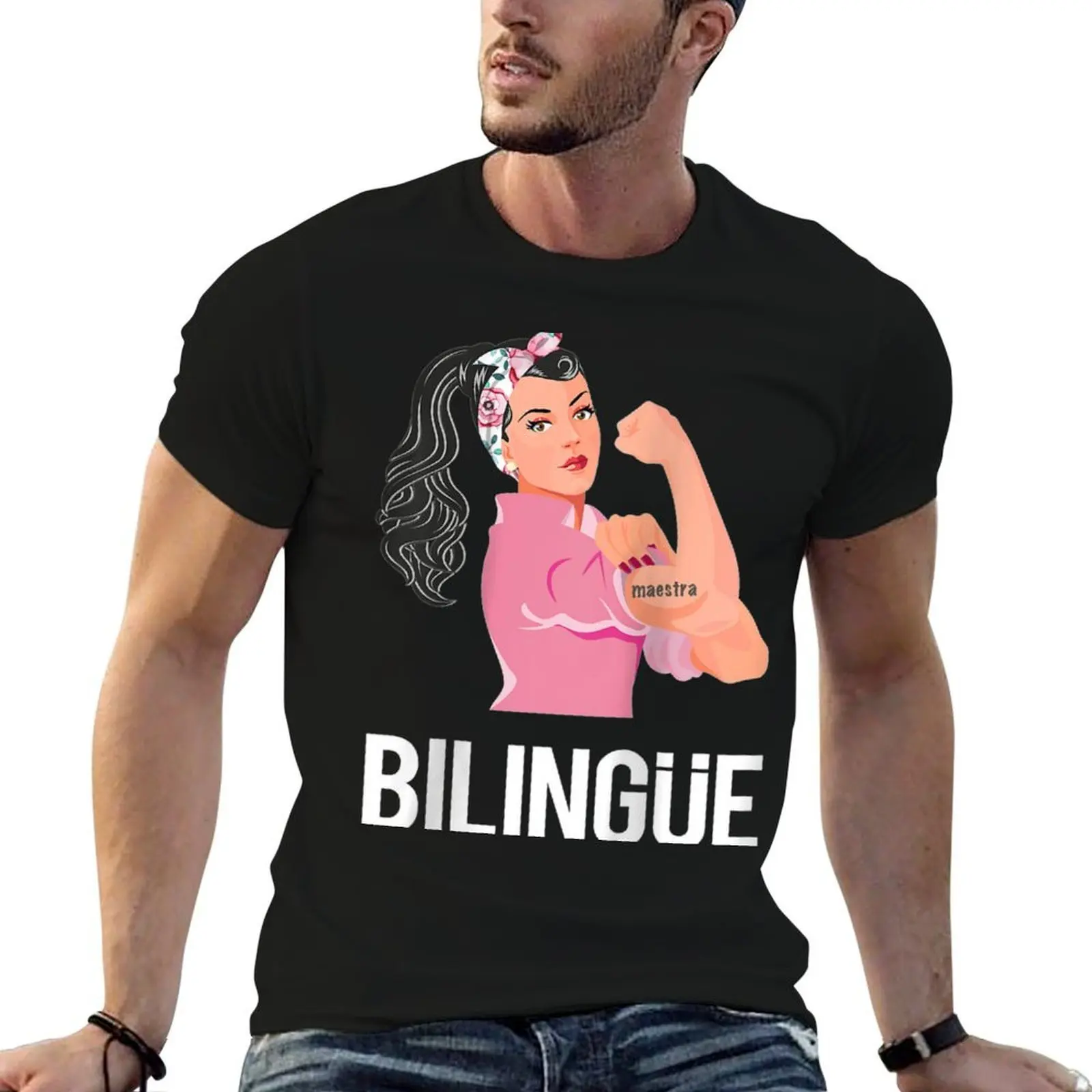 Womens Maestra Bilingue Playera Spanish Teacher Gift Raglan Baseball Tee T-Shirt oversizeds aesthetic clothes mens t shirt