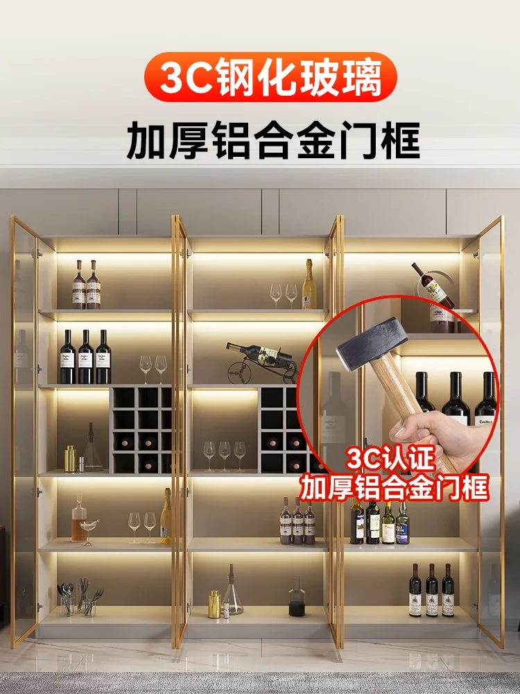 Wine Cabinet Modern Simple Nordic Restaurant Glass Door Cabinet Luxury Wine Rack Storage Home Display Meuble Vin Bar Furniture