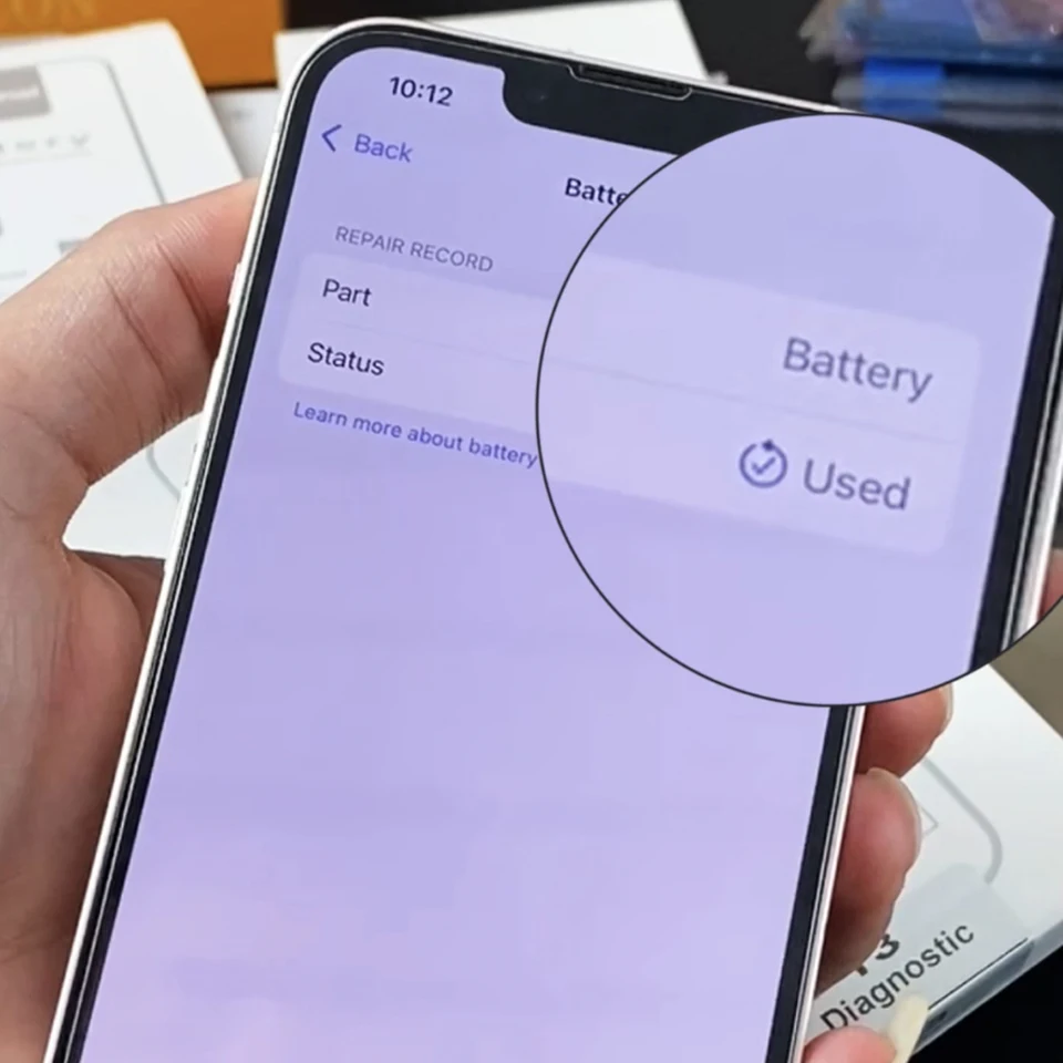 Batería de Diagnóstico de Alta Capacidad, muestra pieza genuina para iPhone 12 a 15 Max, recargable, sin mensaje de advertencia 2