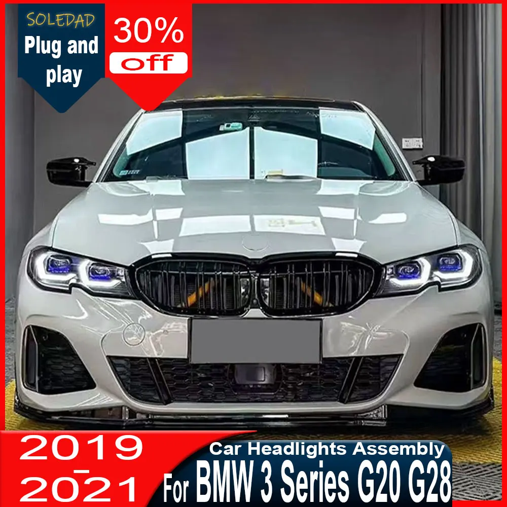 

For BMW 3 Series G20 G28 Headlights 2019 2020 2021 2022 Yellow LED DRL HeadLamp 320i 325i LED Signal Accessories