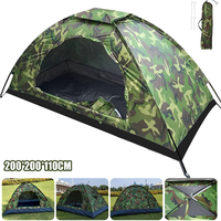 Camping Tent 1/2 Person Ultralight Camping Tent Single Layer Portable Hiking Tent Anti-UV Coating for Outdoor Beach Fishing