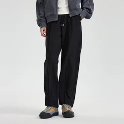 Metersbonwe Women Solid Color Classic Relaxed Tapered Pants Pinch Seam Design Soft Elastic Trousers Simple Casual Autumn Winter