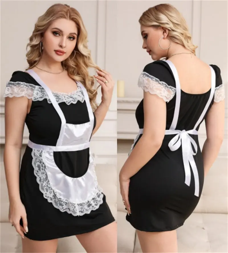 

Женское нижнее белье для ролевых игр, платье горничной для взрослых, большие размеры, костюмы для косплея в стиле Лолиты, тематические костюмы XXL