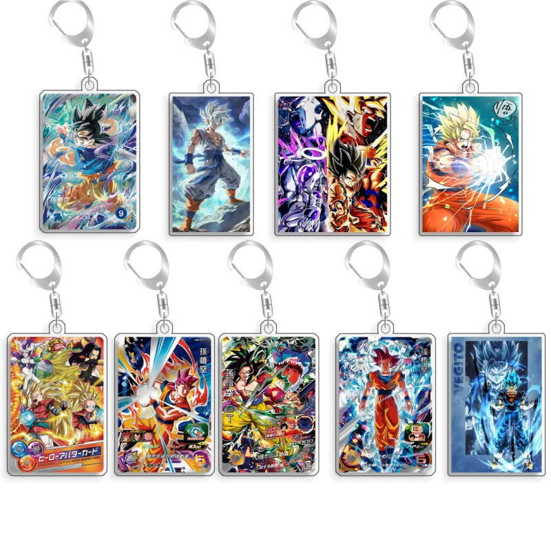 For Dragon Ball Son Goku Super Saiyan God Super Saiyan Warriors Acrylic Selfmade Cartoon Anime Keychain Pendant Toy Gift 5cm