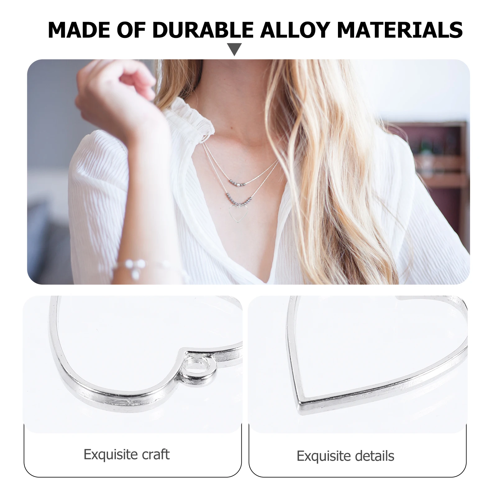 

20 шт. аксессуары для подвесок в форме сердца, подвески «сделай сам», ожерелье в форме открытой спины, полые серьги-подвески