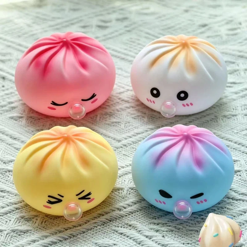 New Bubble Simulation Steamed Bun Pinching Music Large Steamed Basket Printing Expression Steamed Bun Pinching Music