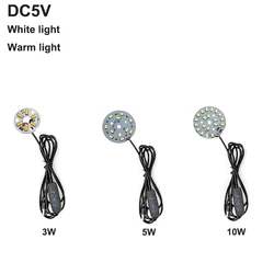 white warm light SMD5730 DC5V LED Lamp Board Ligh Source USB Dimmer Switch Cable 1.5m Weld One Color lamp beads 3W 5W 10W