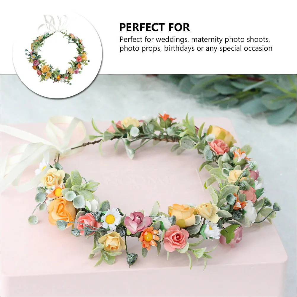 

Cloth Rose Hairband for Vintage Flower Headband Natural Gradual Design Comfortable All-Day Wear Photography Party