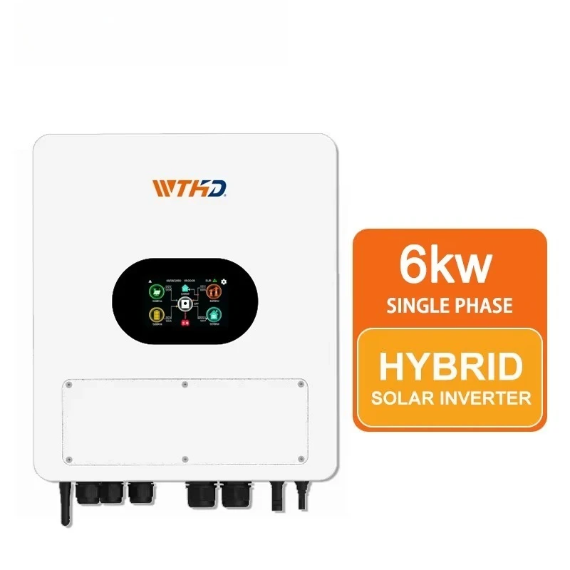 Single Phase IP65 Hybrid Solar Inverter 6KW 220VAC MPPT WiFi 6000W 6KVA Solar Inverter 6 Parallel for Home Energy System