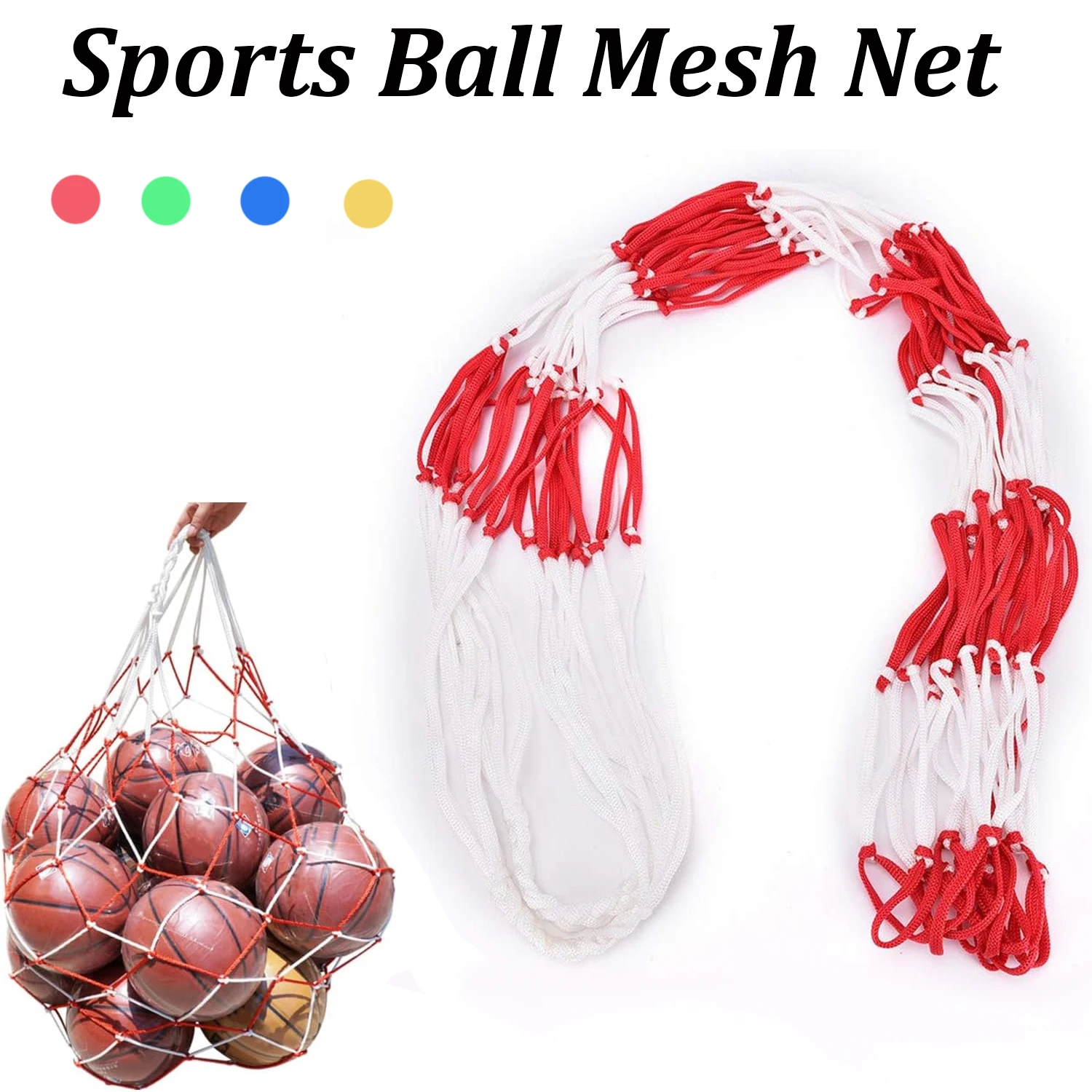 

Sports Ball Carrying Net Holds 10 Balls Portable Carry Bag Basketball Football Volleyball Holding Mesh Net Training Equipment