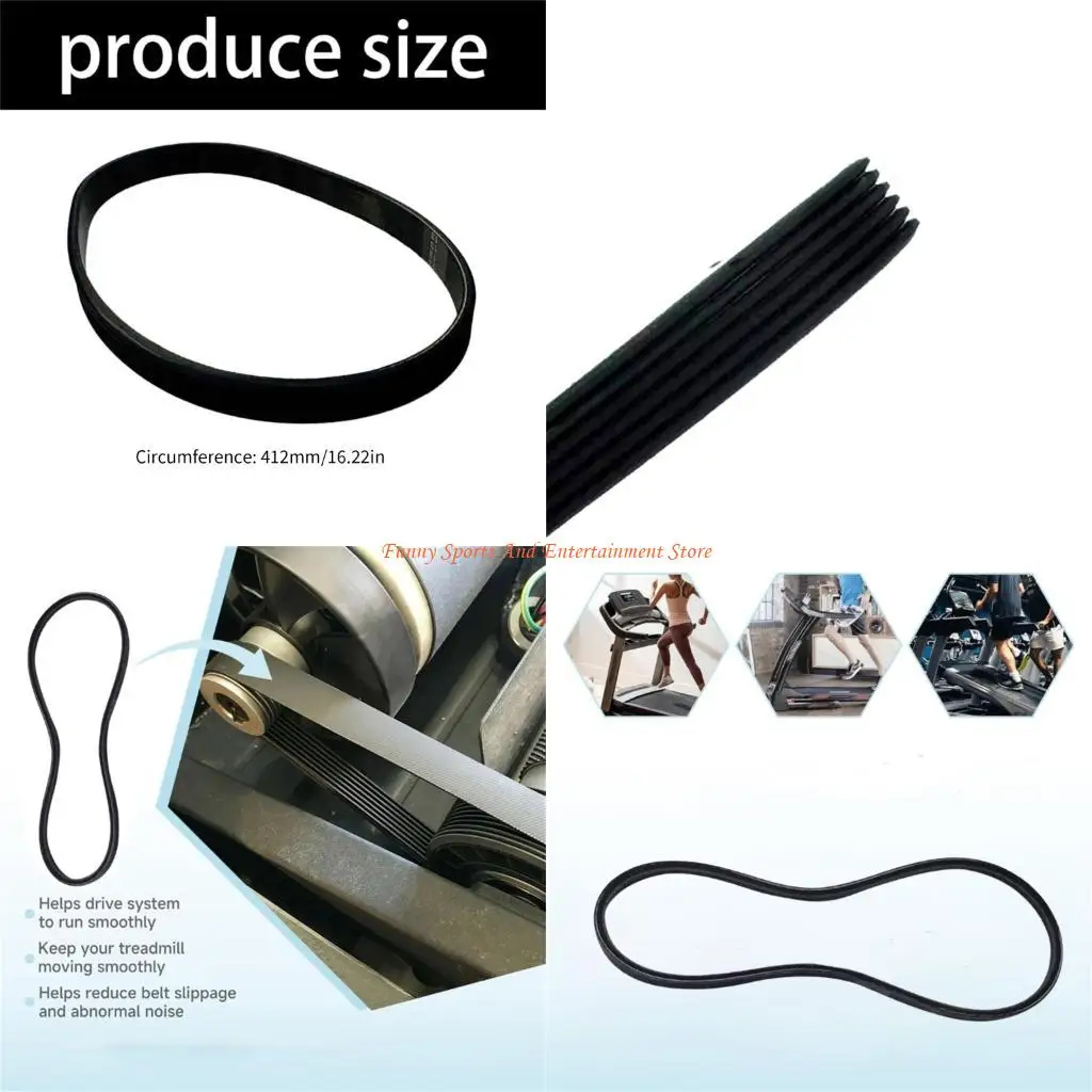 C4DE Robust Rubber Materials 8PJ411 Running Machine Belt 412mm Circumference Treadmill Belt For Great Power Transmission