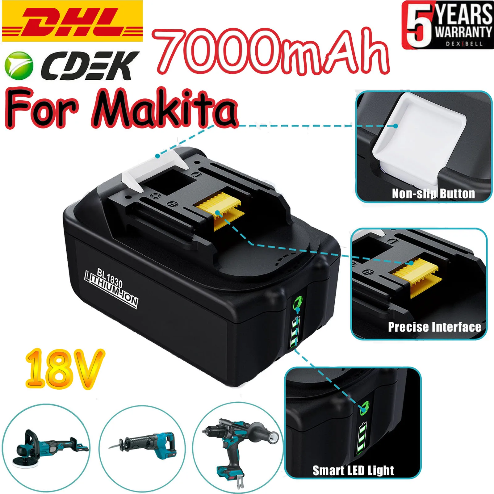 

BL1850B BL1830 7000mAh For Makita 18V Batteries Lithium ion Rechargeable Battery BL1860 BL1830 BL1850 BL1860B For Makita Cooler