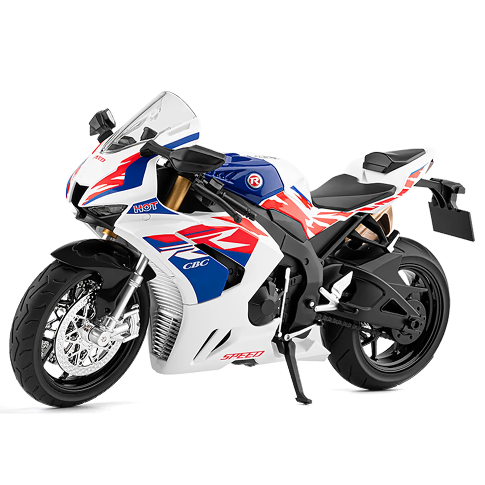 

1:9 Honda CBR 1000RR-R Fire Blade, спортивная модель мотоцикла из сплава, литая под давлением модель мотоцикла для уличных гонок, звуковой свет, детская игрушка в подарок
