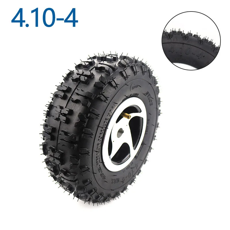 4.10-4 tyre tire and inner tube use 4 inch alloy wheel rim Keyway hub for Gas scooter bike motorcycle Off Road Go Kart