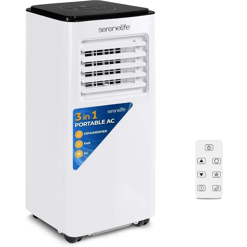 SereneLife SLACP803 Single Duct Portable Air Conditioner-8000 BTU Capacity (Ashrae) Compact Home A/C Cooling Unit