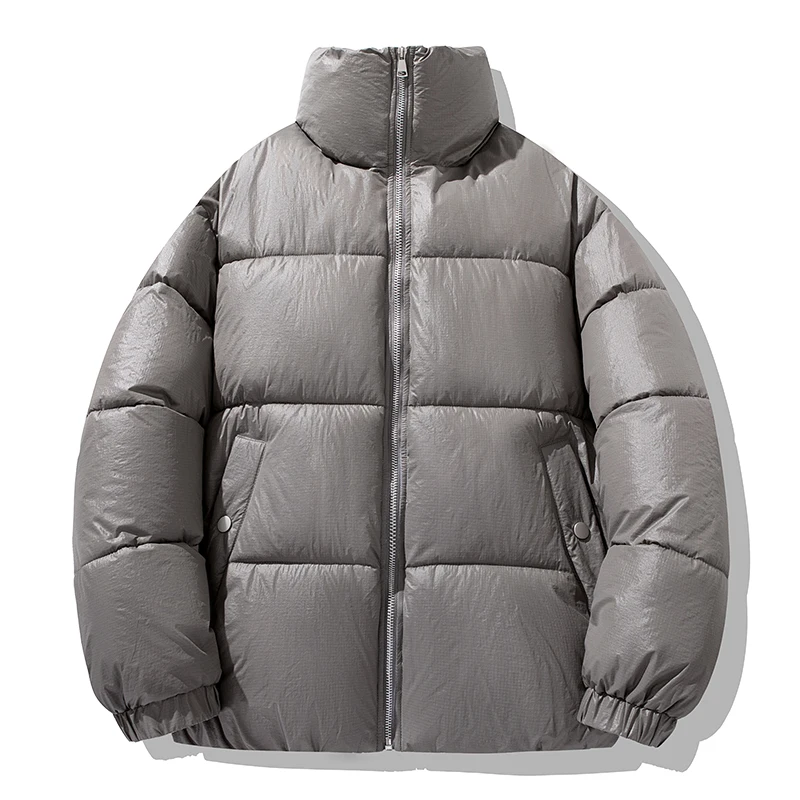 Moda Otoño Invierno 2024, chaquetas informales acolchadas de algodón brillante para hombre, ropa de calle, Parkas gruesas impermeables, abrigos