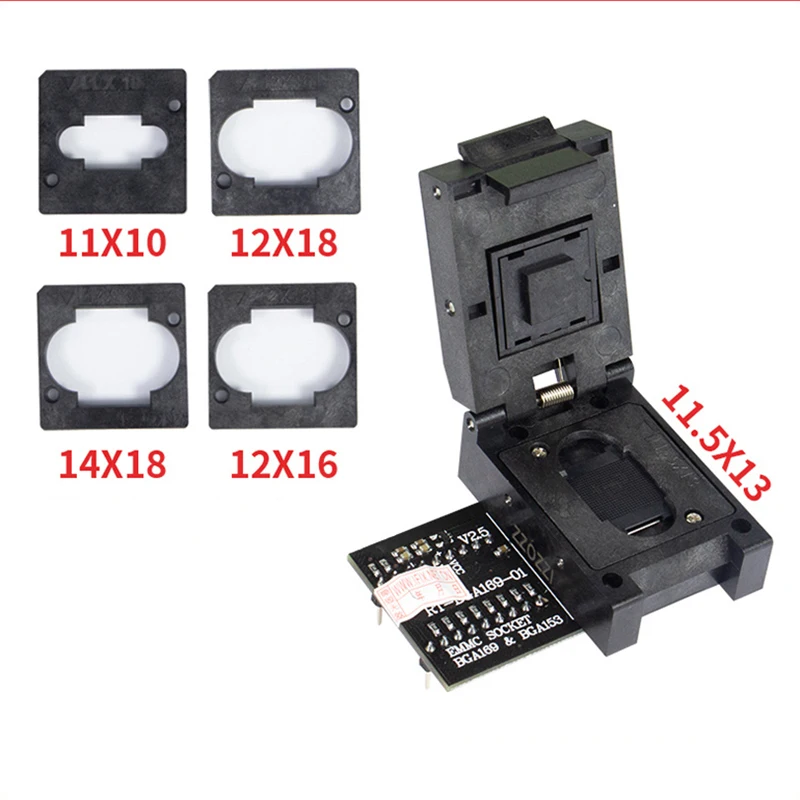 EMMC محول V2.5 RT-BGA169-01 BGA169 BGA153 مع 4 قطعة بغا كذاب صندوق مقعد المقبس ل RT809H مبرمج التلفزيون سيارة متنقلة