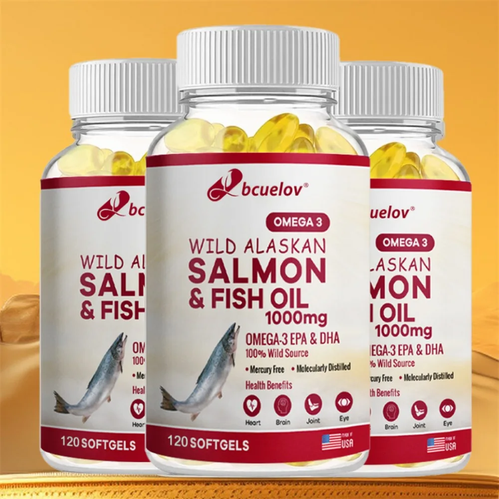 Salmon Fish Oil - Antioxidant, Memory Enhancement, Supports Brain and Nervous System, Cardiovascular and Skin Health