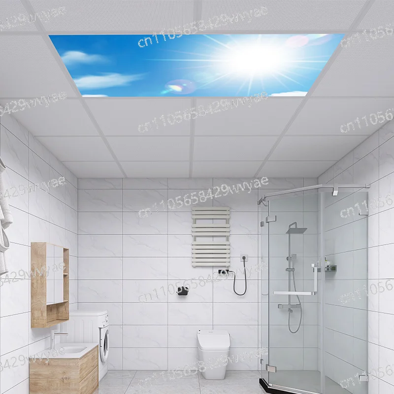 office-meeting-room-basement-transparent-sky-skylight-panel-light-embedded-blue-sky-white-cloud-transparent-flat-panel-light