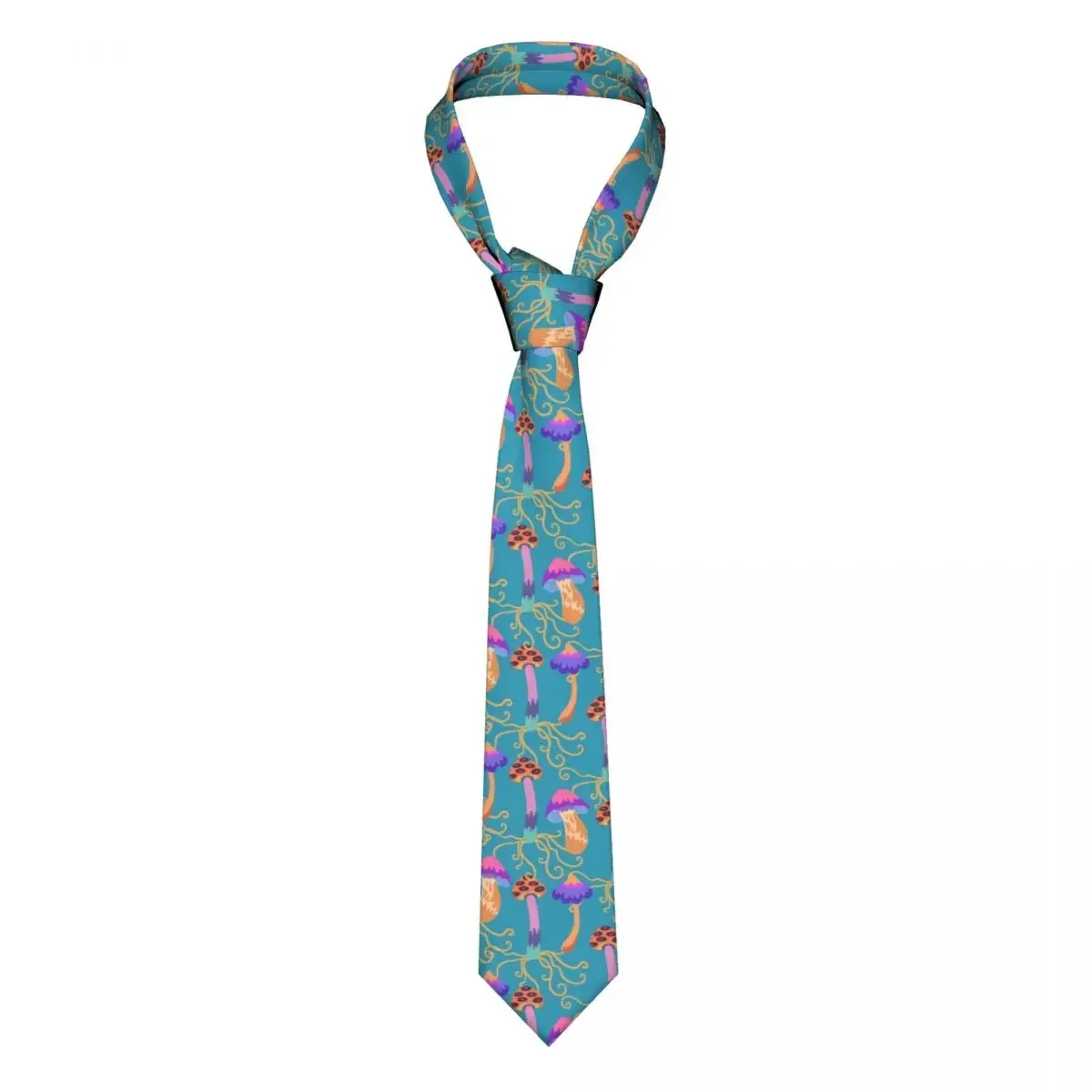 Casual Arrowhead Skinny Psychedelic Fairy Mushrooms Necktie Slim Tie For Party Formal Tie