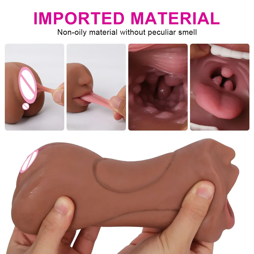 3 In 1 Vagina Pussy Soft Silicone Male Masturbators Blowjob Sex Toys Realistic Vagina Pocket Adult Goods Masturbation for Men