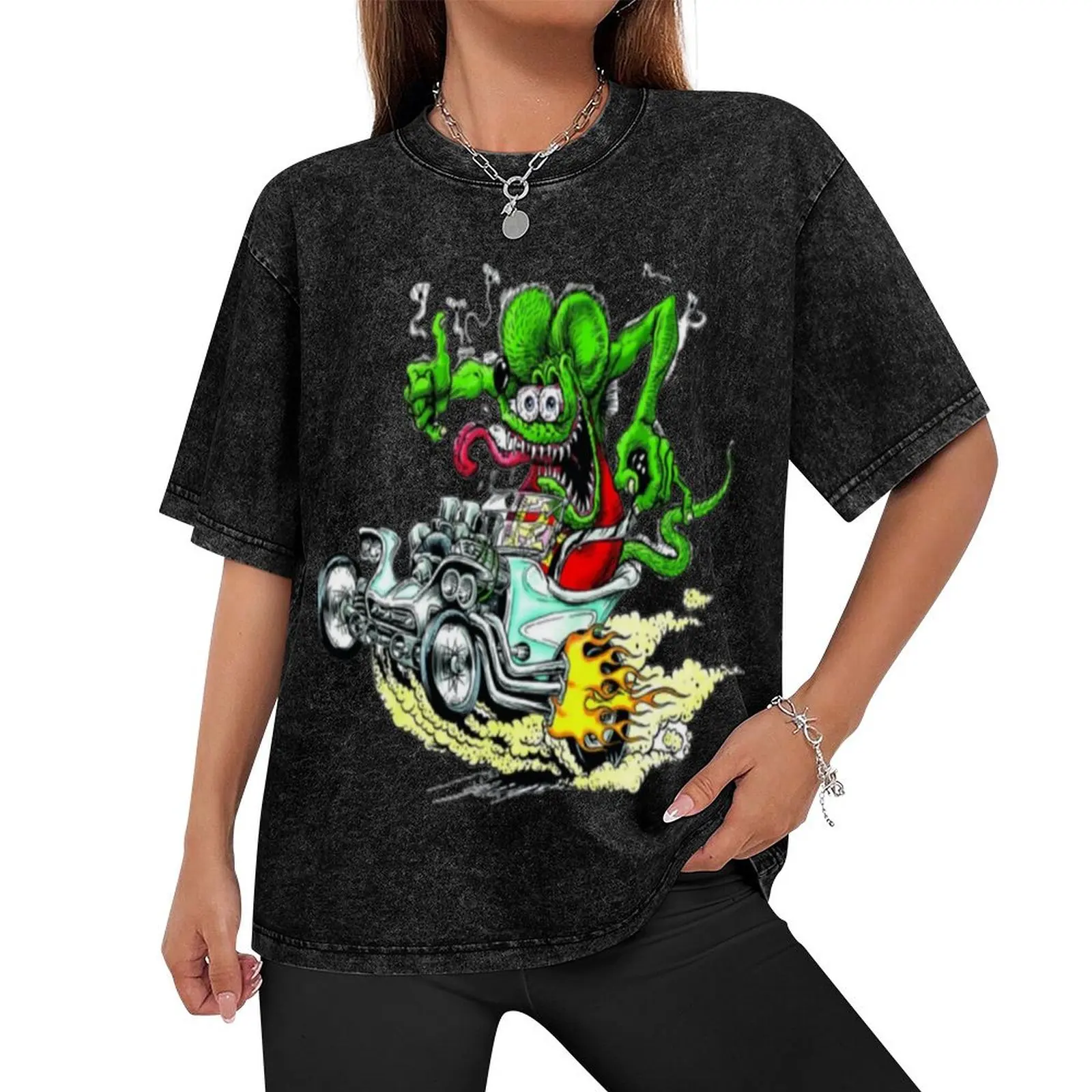 1 - Rat fink ratfink T-Shirt hippie clothes custom shirt blacks Aesthetic clothing workout shirts for men