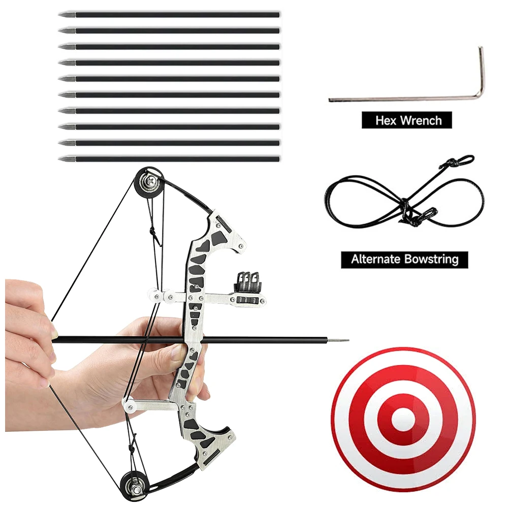 Archery Mini Compound Bow Kit Bow and Arrow Practice Accessories Shooting Target Gift Game Bow Practice Archery