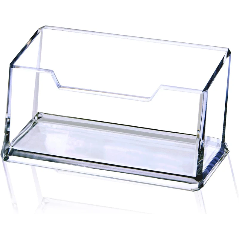 1/3Pcs Acrylic Business Card Holder for Desk Clear Plastic Business Cards Display Holders Stand Fits 30-50 Business Cards