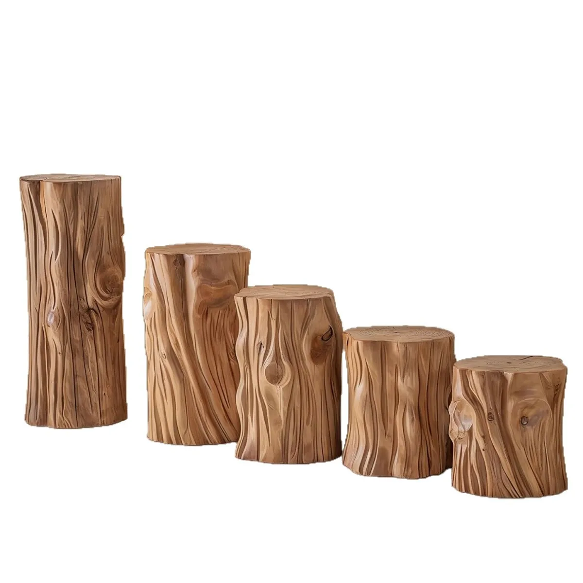 Solid wood piers, log stools, natural side B&Bs, sofa side tables, medieval living room ornaments, root carved low stools, shoe