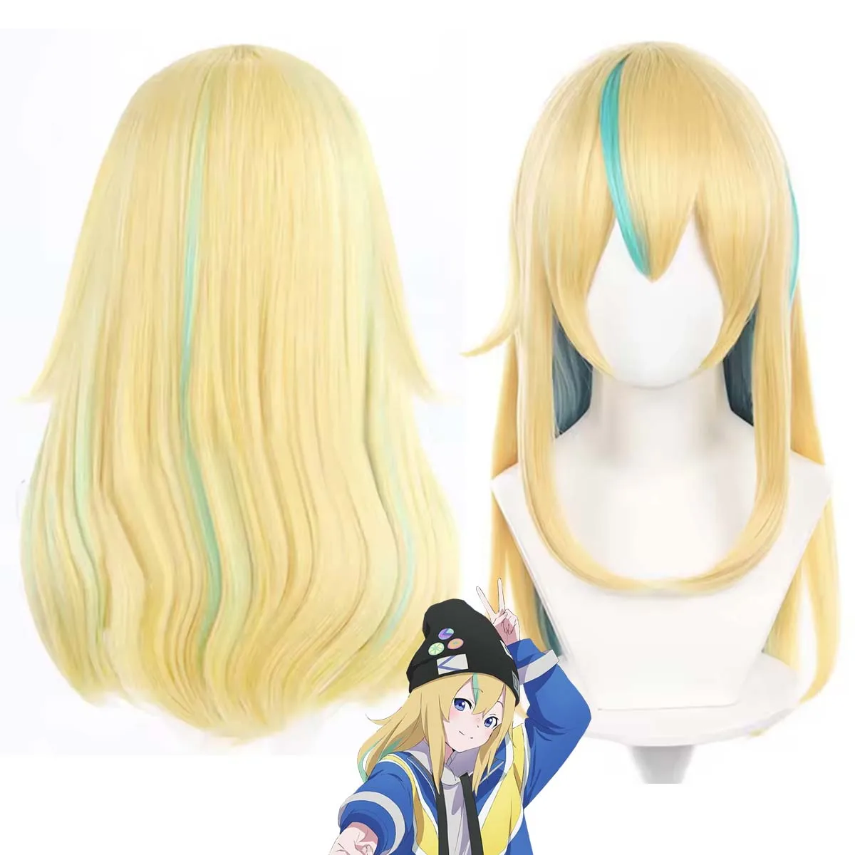Women Jellyfish Can't Swim In The Night Kano Yamanouchi Cosplay Long Blonde Hair Wig