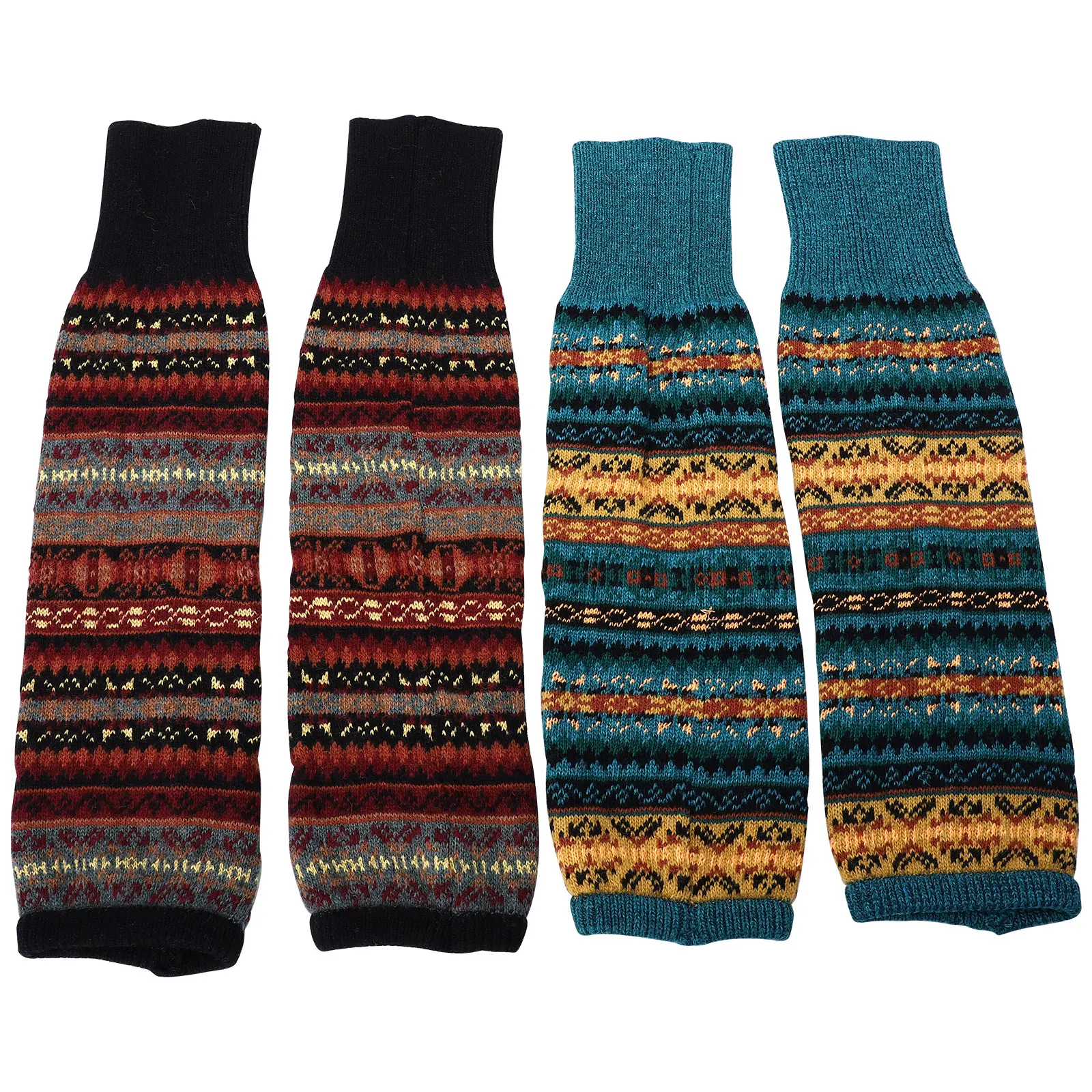 

2 Pairs Chic Leg Warming Socks Stylish Winter Cover Warm Woolen Boot Accessories