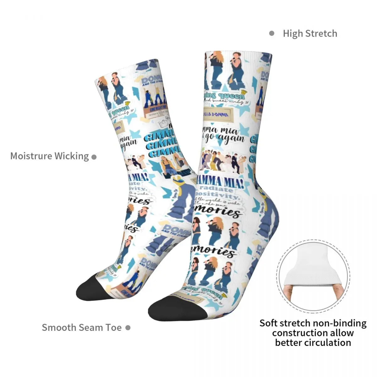 Mm Mamma Stockings Women Mia Poster Socks High Quality Korean Socks Winter Cycling Anti Skid Custom Socks Birthday Present