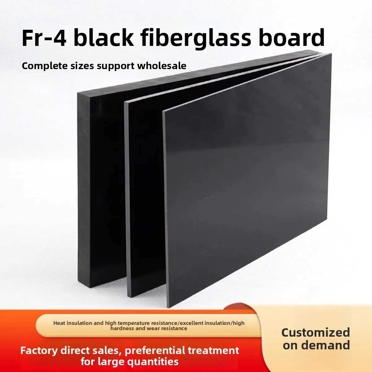 

1pcs Black FR4 Fiberglass Board, High-Temperature Resistant Board, Custom Carving and Processing
