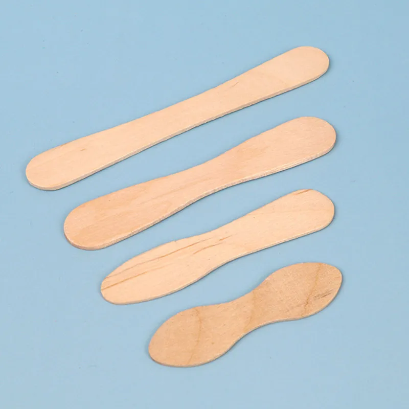 50/100pcs Ice Cream Popsicle Stick Wood Ice Cream Sticks Homemade Ice Cream Spoon Hand Craft Stick Popsicle Accessories