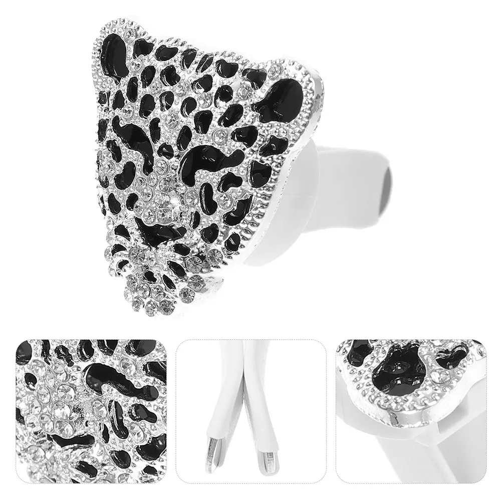 

2Pcs Car Outlet Clips Leopard Head Rhinestone Vent Clips Bling Luxury Car Fragrance Accessories Leopard Air Freshener Clip