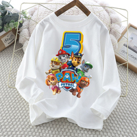 Paw Patrol Chase Skye Kids Long Sleeve T-Shirt Anime Cartoon Birthday Digital Printed Pullover Boys Girls Summer Casual Tops New