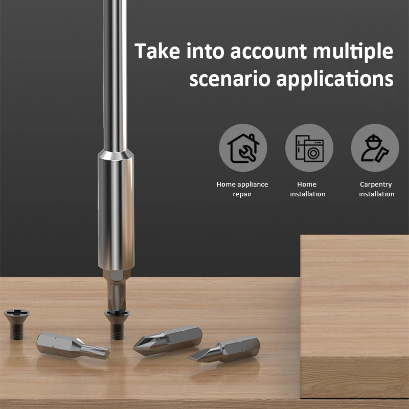 15PCS Screwdriver Bit Set 15 in 1 CR-V Screwdriver Precision Hexagonal Magnetic Screwdriver Head Drills Sockets Car Repair Tools