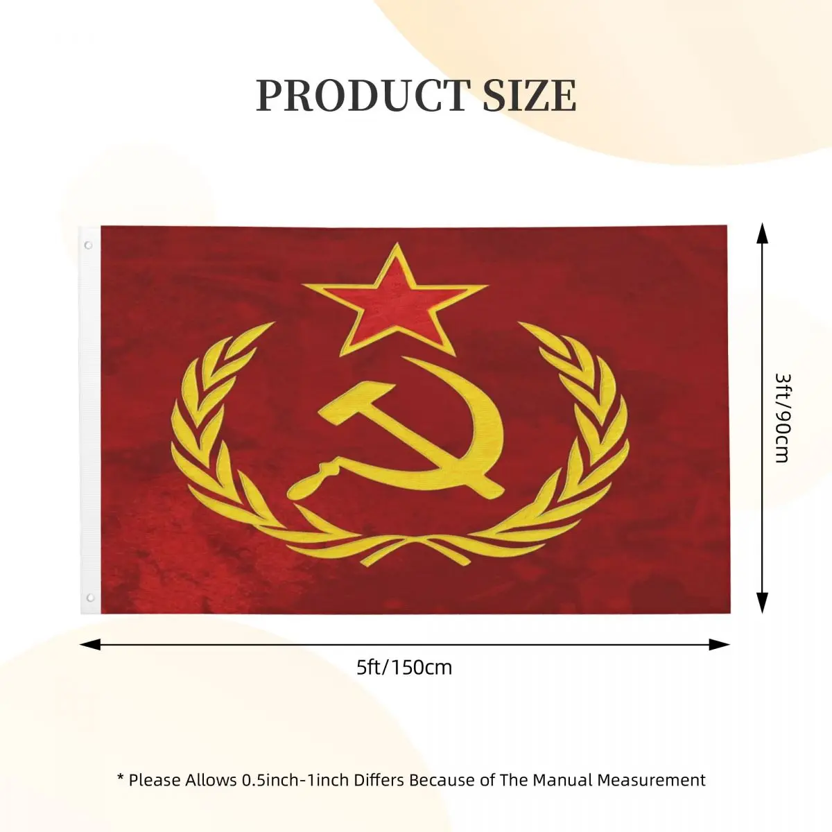 90X150cm HAMMER AND SICKLE Flag For Festival Home Decoration Hanging Custom Flags Banner
