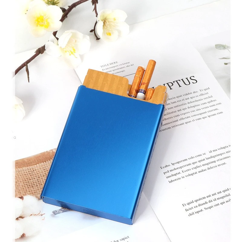 20pcs Medium Cigarette Cases cigarette holder metal large capacity High-Quality Multi-color Aluminum Alloy Cigarette Accessories