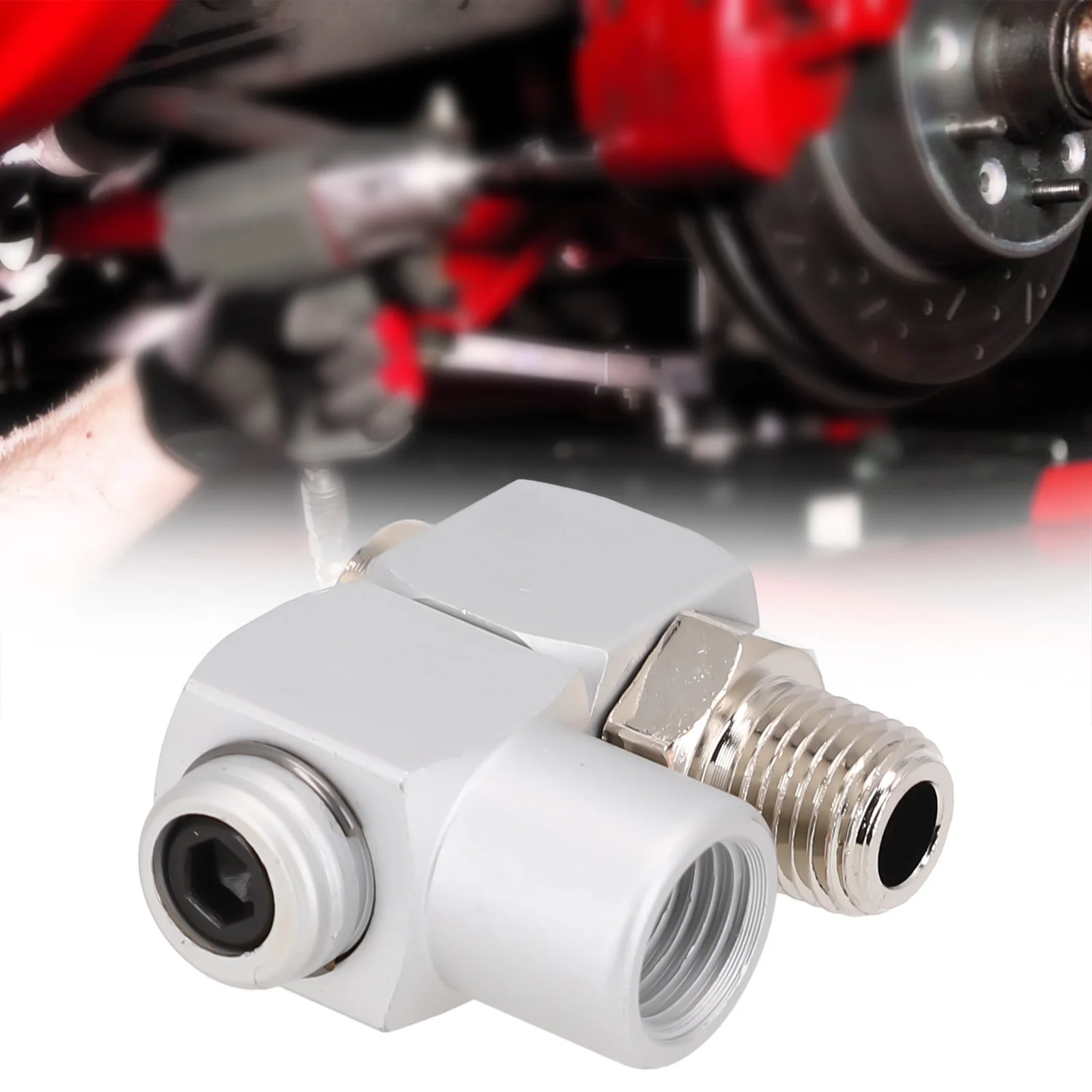 1pc Swivel Air Connector Adapter For Air Tool Aluminum 1/4in 12.5mm Adapter Joint Fitting Air Hose Connector Pneumatic Tool Part