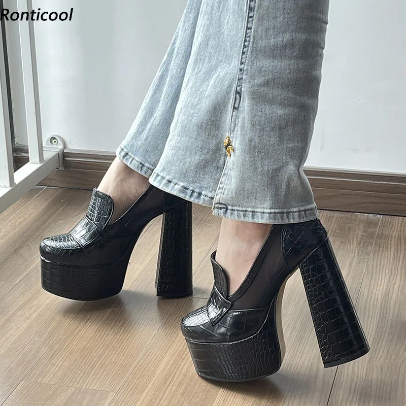 

Женские туфли-лодочки на платформе, с круглым носком