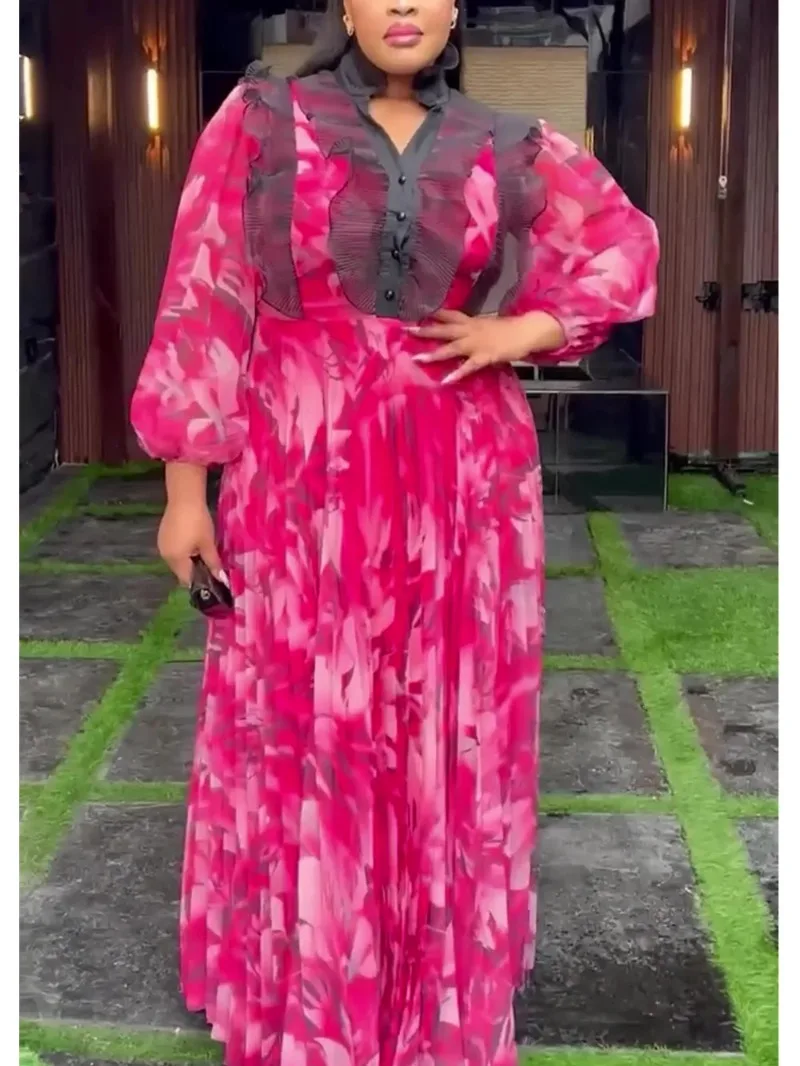 

Elegant African Dresses for Women 2025 New Africa Clothing Plus Size Turkey Wedding Party Long Dress Dashiki Ankara Print Robe