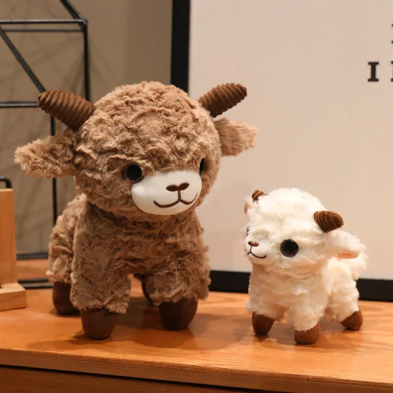 Peluche de Oveja Kawaii, Muñeco de Peluche Suave y Esponjoso, Juguete de Animal de Granja, Linda Oveja de Peluche con Pelo Rizado, Regalo, Decoración de Dormitorio, Almohada para Abrazar