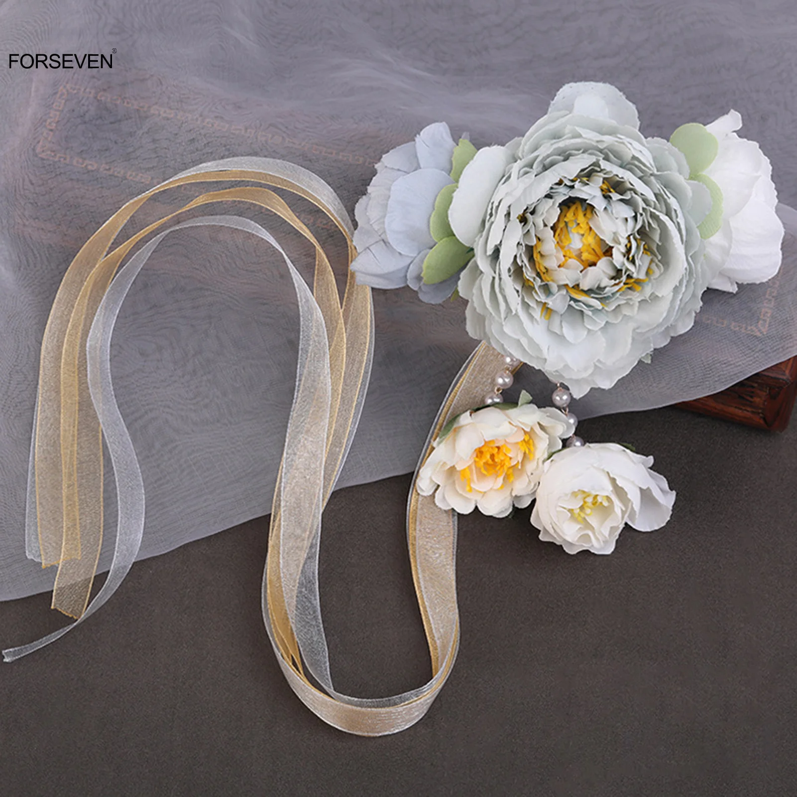 Big Flower Hairpins Clips Longa Fita Hairclip Pérola Headpiece Super Fada Floral Cabelo Pinos para Mulheres Meninas Hair Styling Jóias