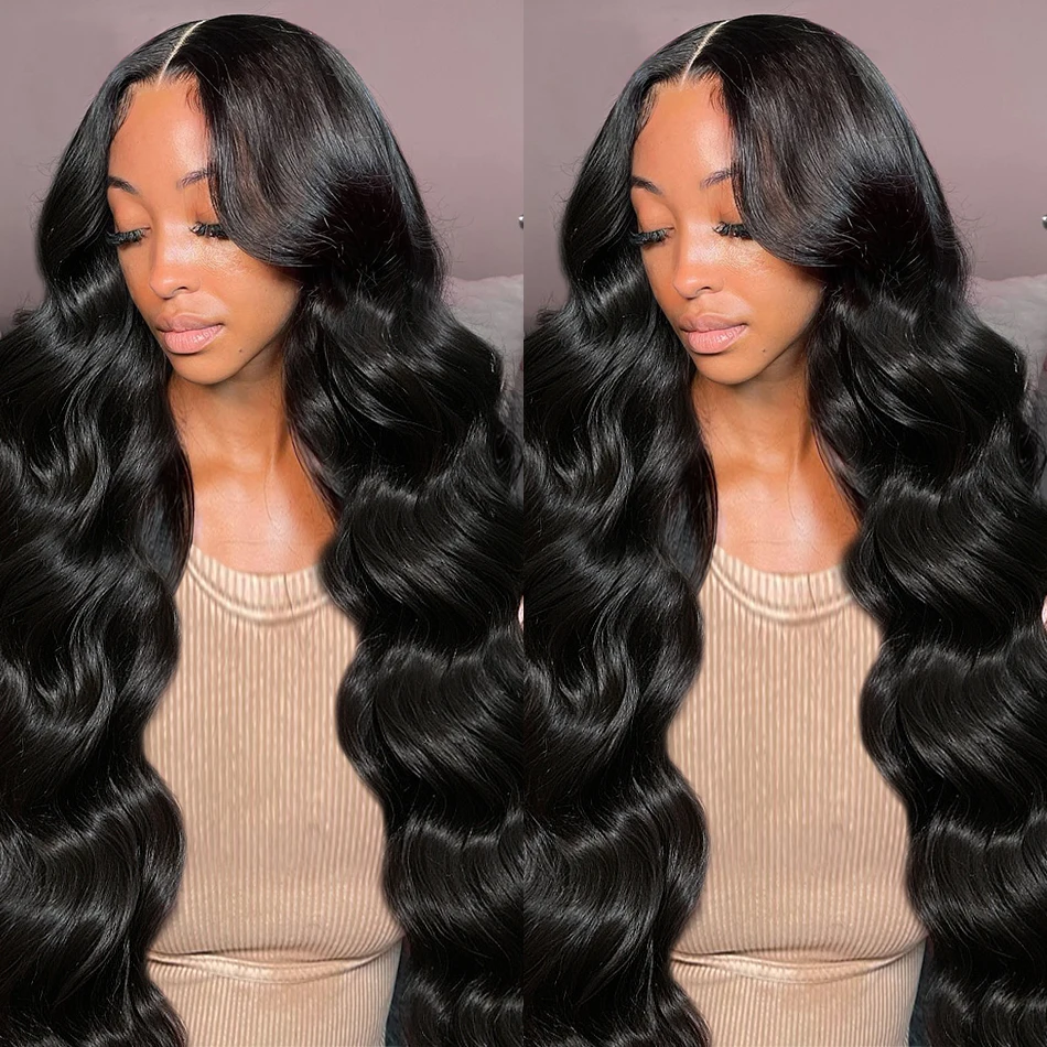 

13x4 HD Body Wave Transparent Lace Front Wig 20 30 Inch PrePlucked Loose Wave Lace Frontal Wig Glueless Hair Wig For Black Wome