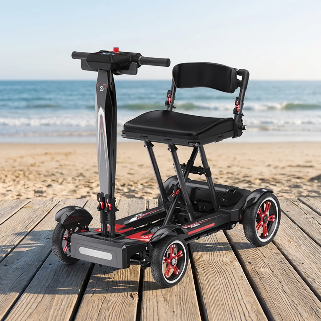 New 18kg Ultra-lightweight 200W Brushless Electric Scooter in 2026, Portable Foldable Disabled Scooter
